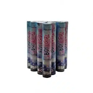 gender reveal cannon pink blue confetti gender reveal smoke explosion