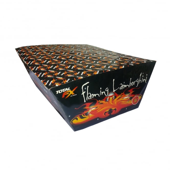 Flaming Lamborghini single ignition firework total fx barrage cake